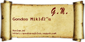 Gondos Miklós névjegykártya