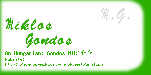 miklos gondos business card